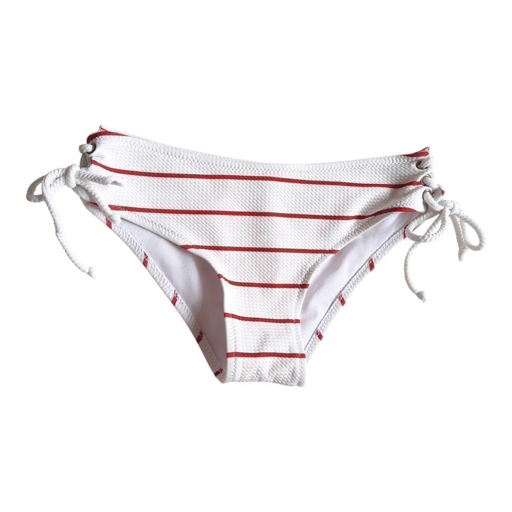 SHEIN White and Red Bikini Bottom